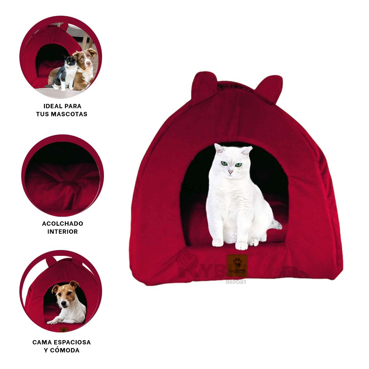 RYBIU IMPORT - Colchon Espacioso de Iglu de Color Guinda Y+Stickers