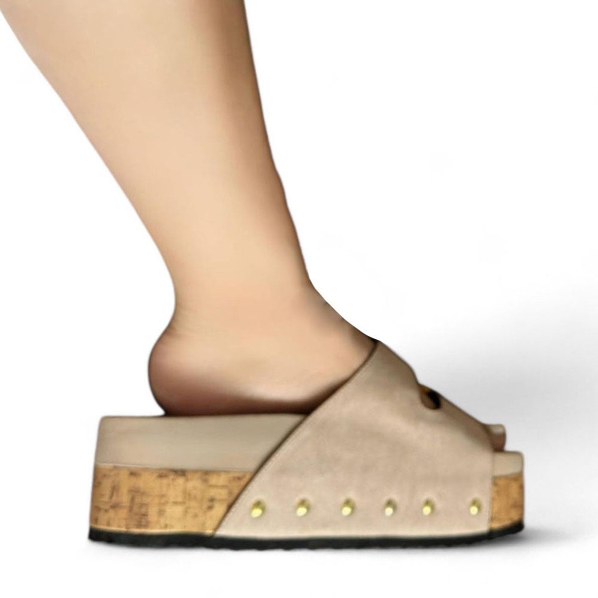 GENERICO - Sandalia Mujer Rough Doble Hebilla 2086L-52 Color Beige