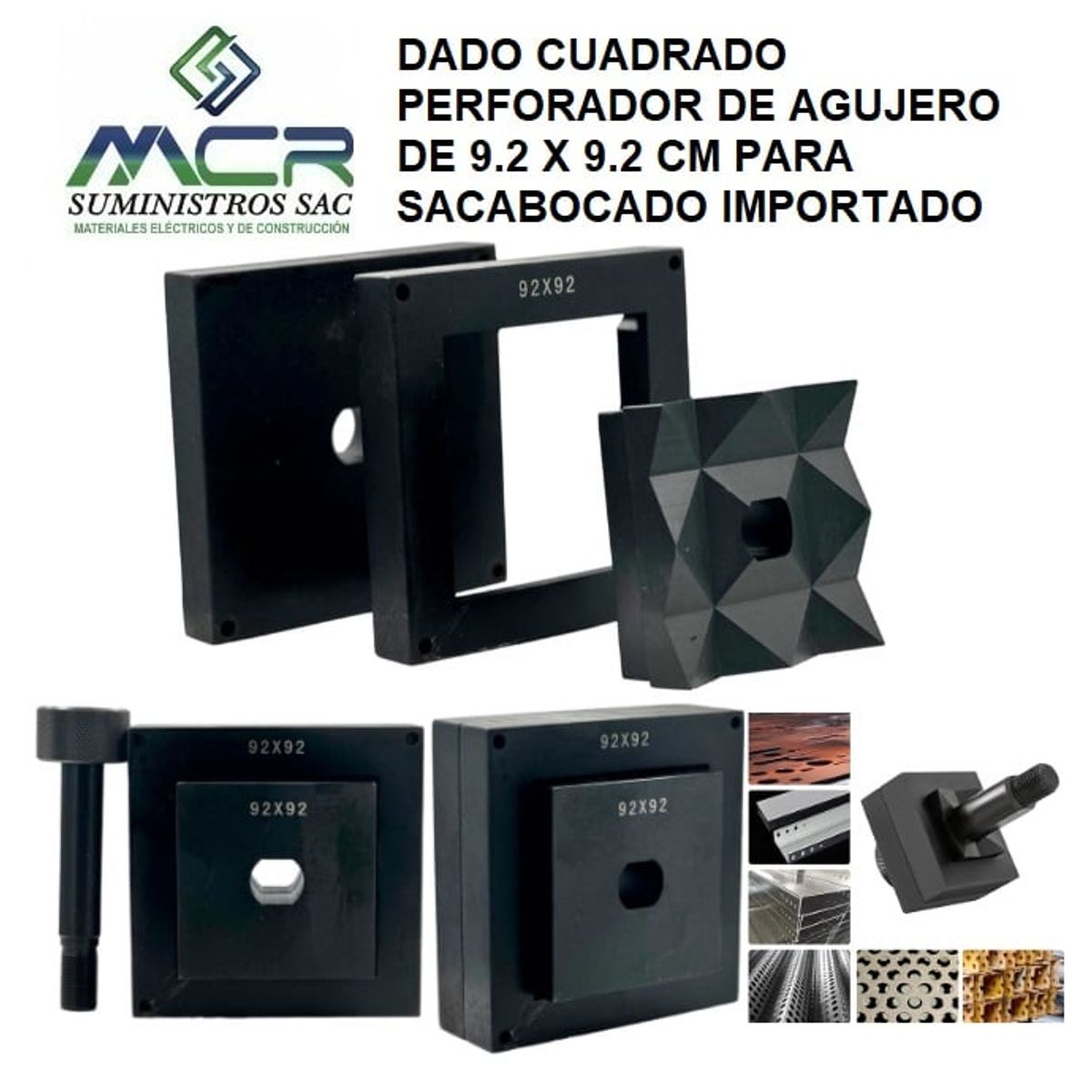 GENERICO - DADO CUADRADO PERFORADOR DE AGUJERO DE 9.2CM X 9.2 CM PARA SACABOCADO