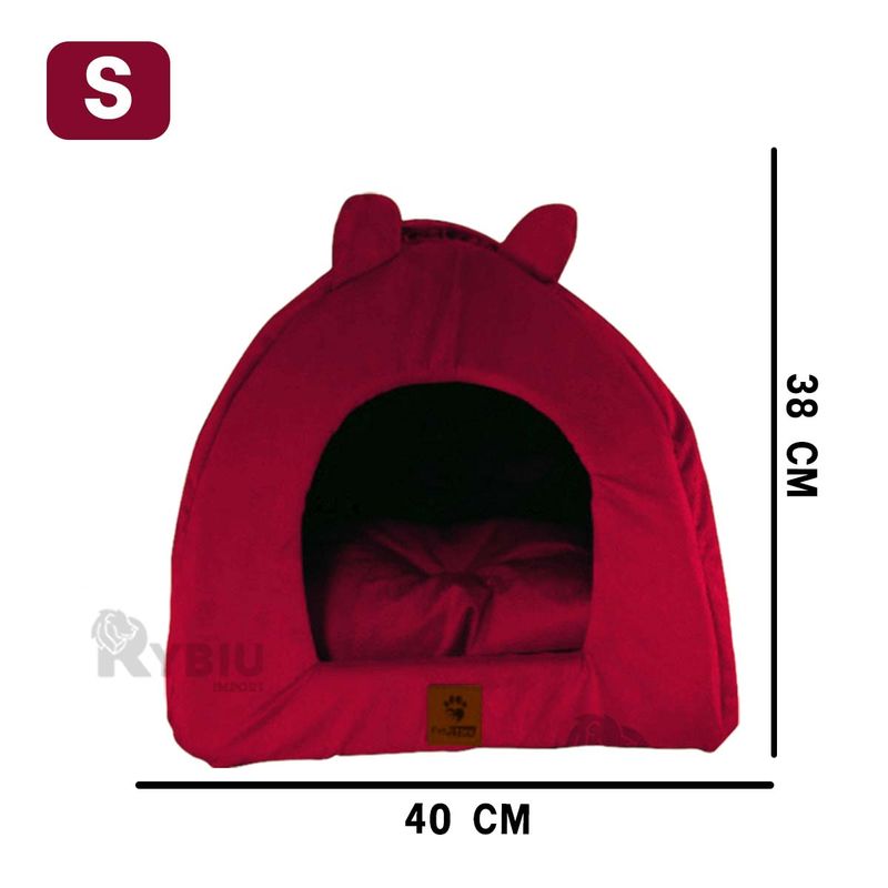 GENERICO - Casita Canina Talla S en Guinda Y+Regalo Ligas para Peinar