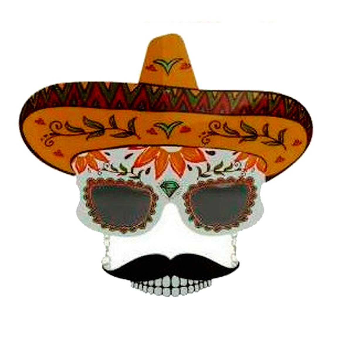 GENERICO - Lentes Catrin Mexicano para Cotillón - Halloween
