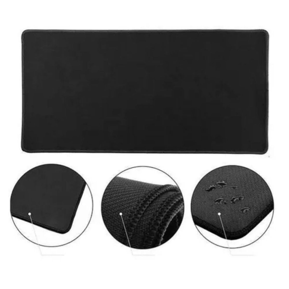 GENERICO - Pad Mouse Gamer XL Alfombrilla para PC 70cm x 30cm Borde Cosido Negro