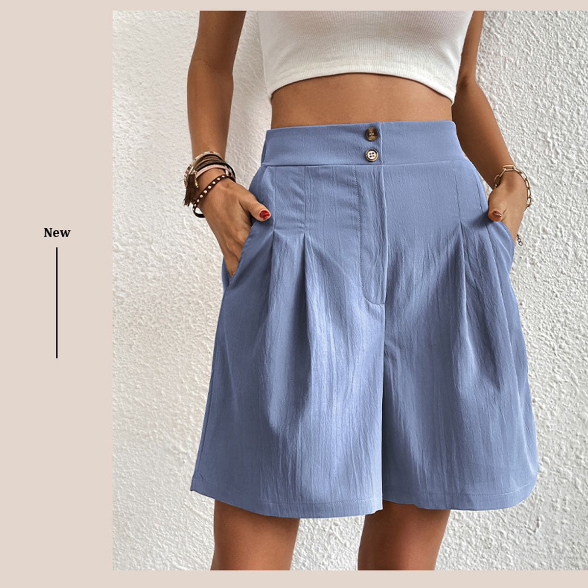 BLWOENS - Shorts Mujer - Azul