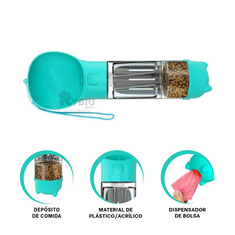 GENERICO - Envase de Alimentos en Celeste Y+Regalo Ligas para Peinar