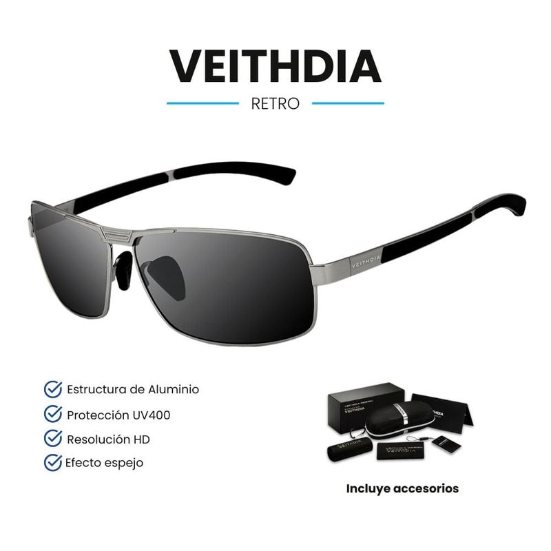 VEITHDIA - Lentes de Sol VEITHDIA Retro - Polarizados - UV400