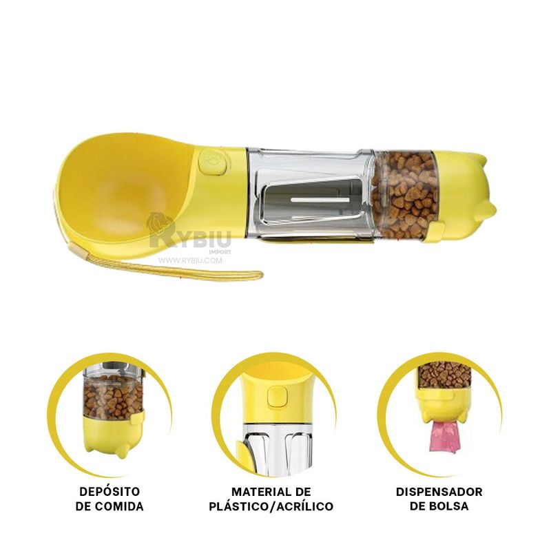 GENERICO - Envase de Alimentos en Amarillo Y+Regalo Ligas para Peinar