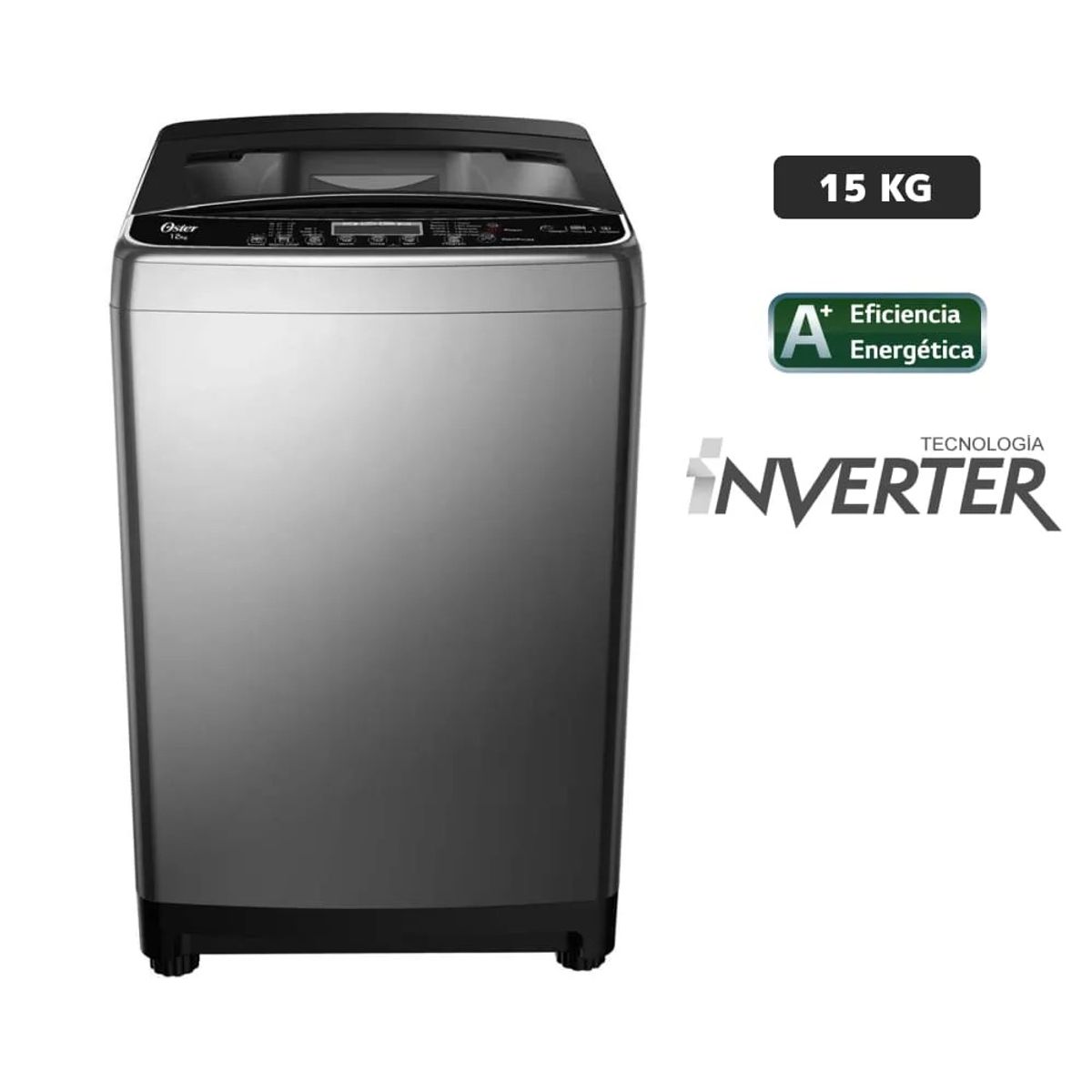 OSTER - Lavadora Oster 15 Kilos Carga Superior Negro OS-PWSMD15WBSI (2024)