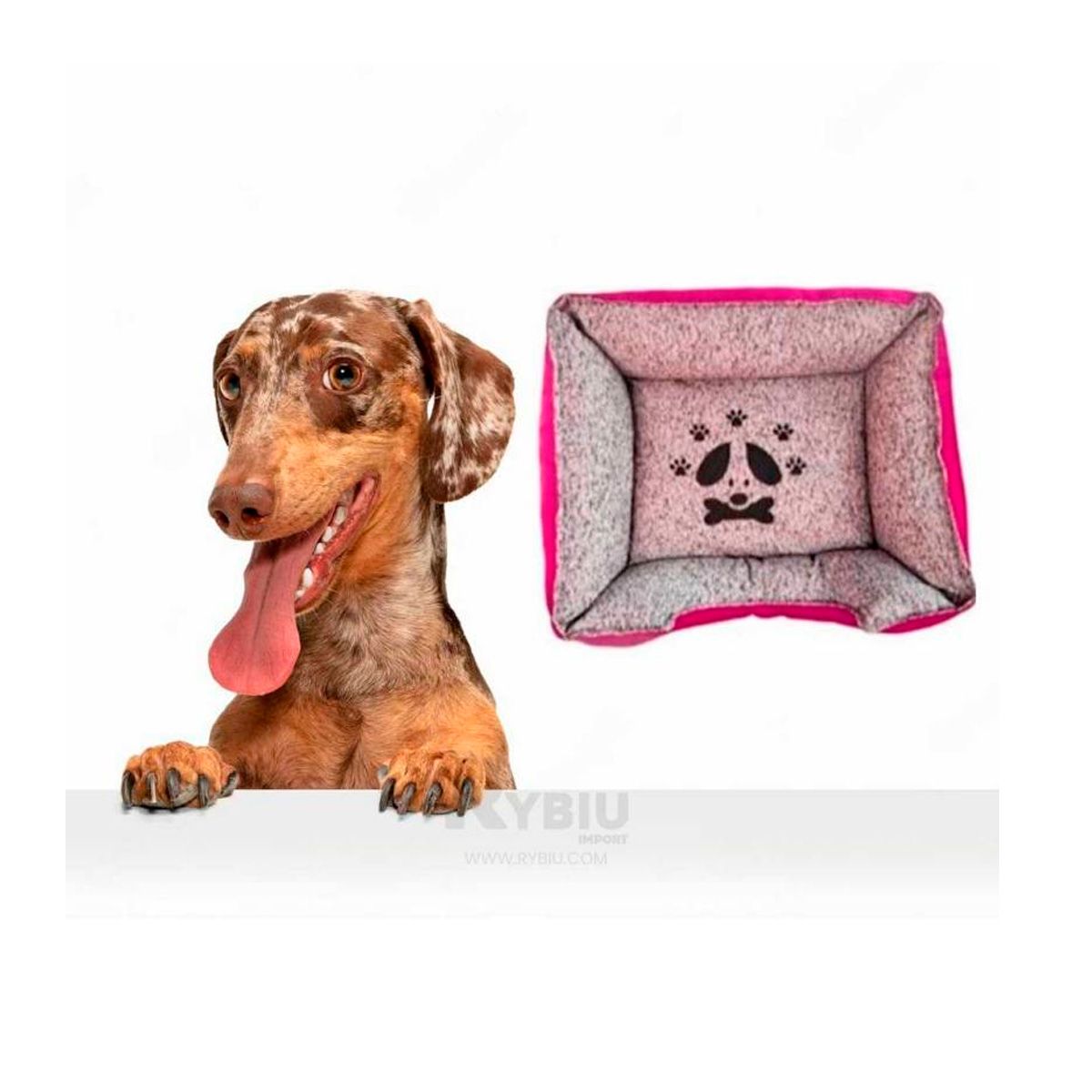 RYBIU IMPORT - Colchon Comoda para Perros Talla M en Fucsia Y+Gift Stickers