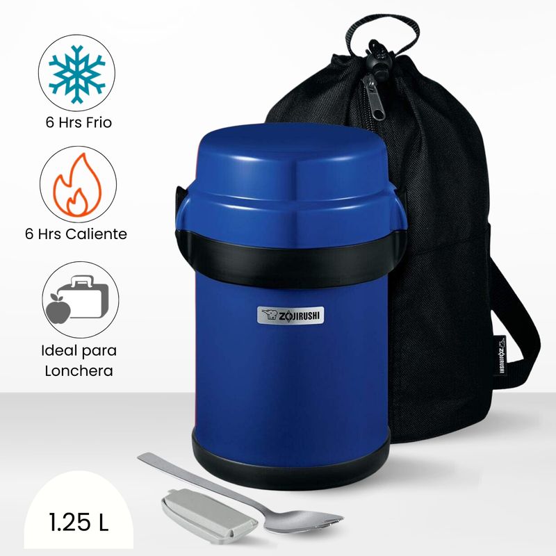 ZOJIRUSHI - Termo de Comida 4 Divisiones Mr Bento Zojirushi Azul 1.23l