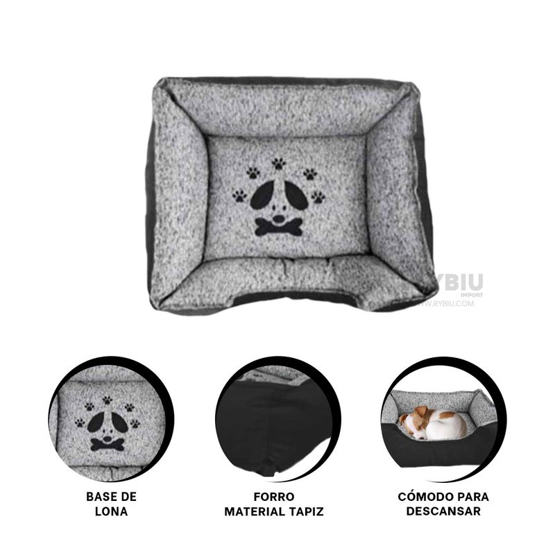 GENERICO - Colchon Comodo de Perro Talla L de Negro Y+Gift MiniAgenda