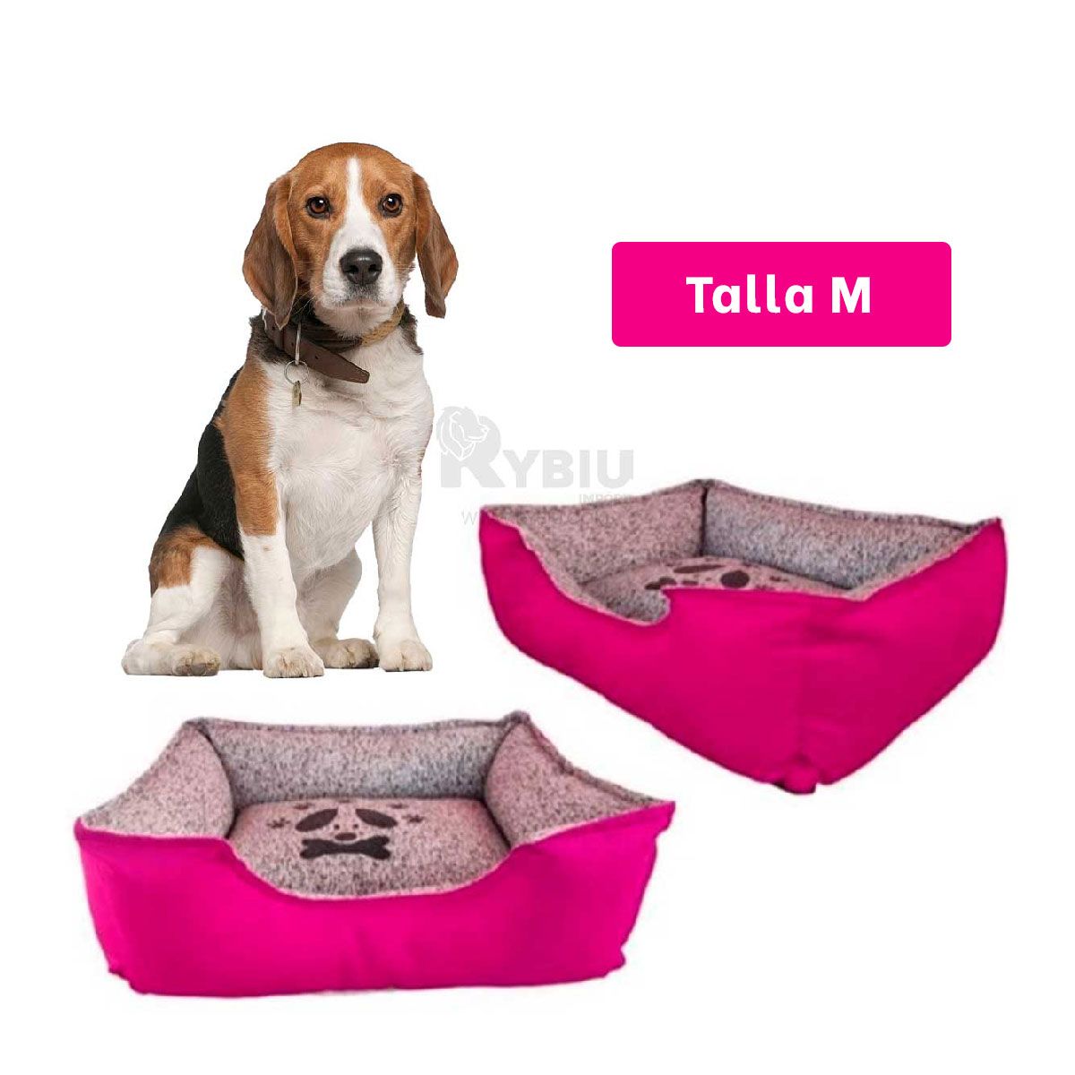 GENERICO - Colchon de Mascota Talla M en Fucsia Y+Envoltorio de Regalo