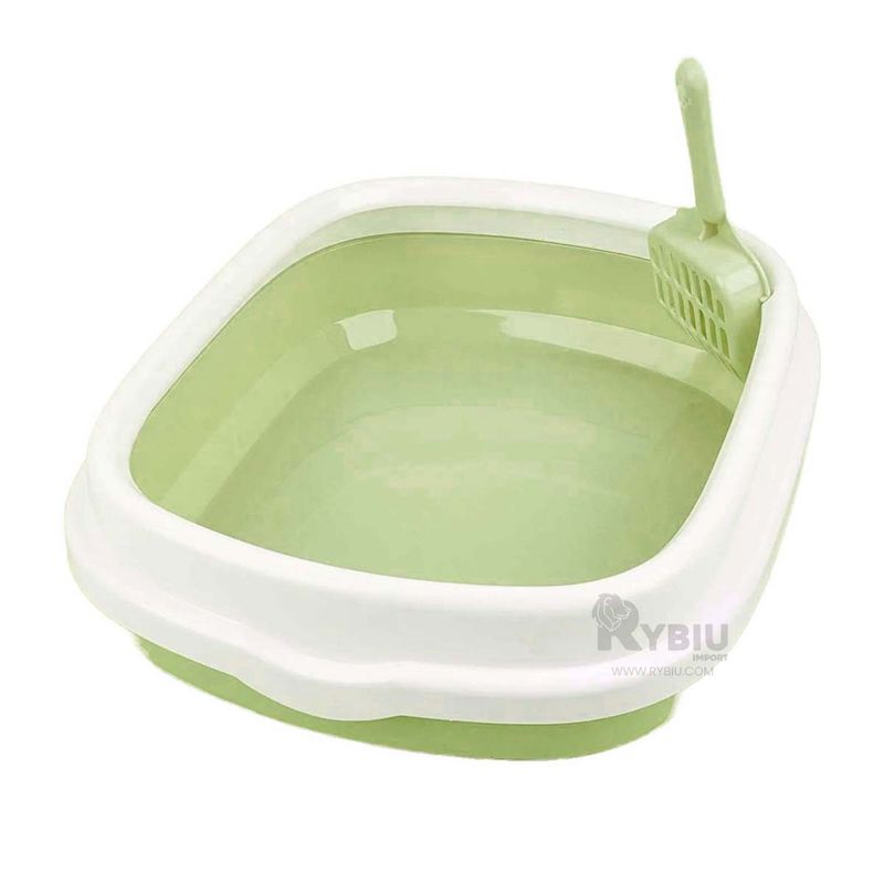 GENERICO - Baño para Gatitos con Pala 40x33x11 Verde Y+Gift Stickers