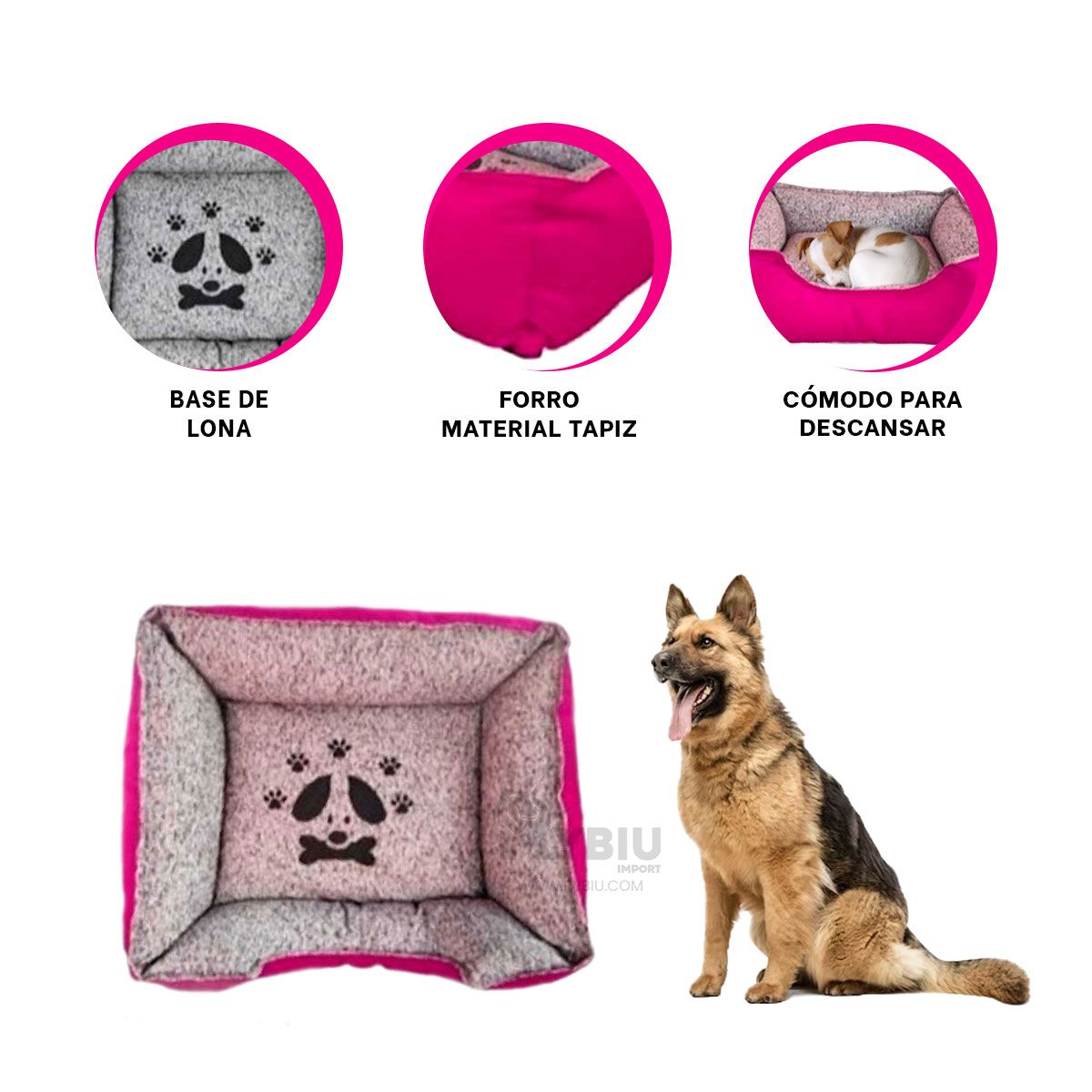 GENERICO - Colchon Talla L para Mascota Fucsia Y+Envoltorio de Regalo