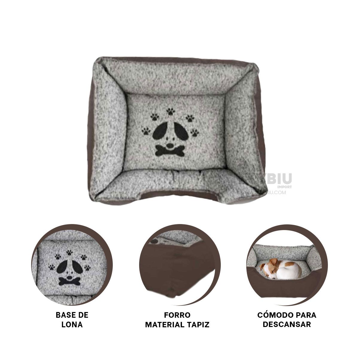 GENERICO - Colchon Comodo de Perro Talla L de Marron Y+Gift MiniAgenda