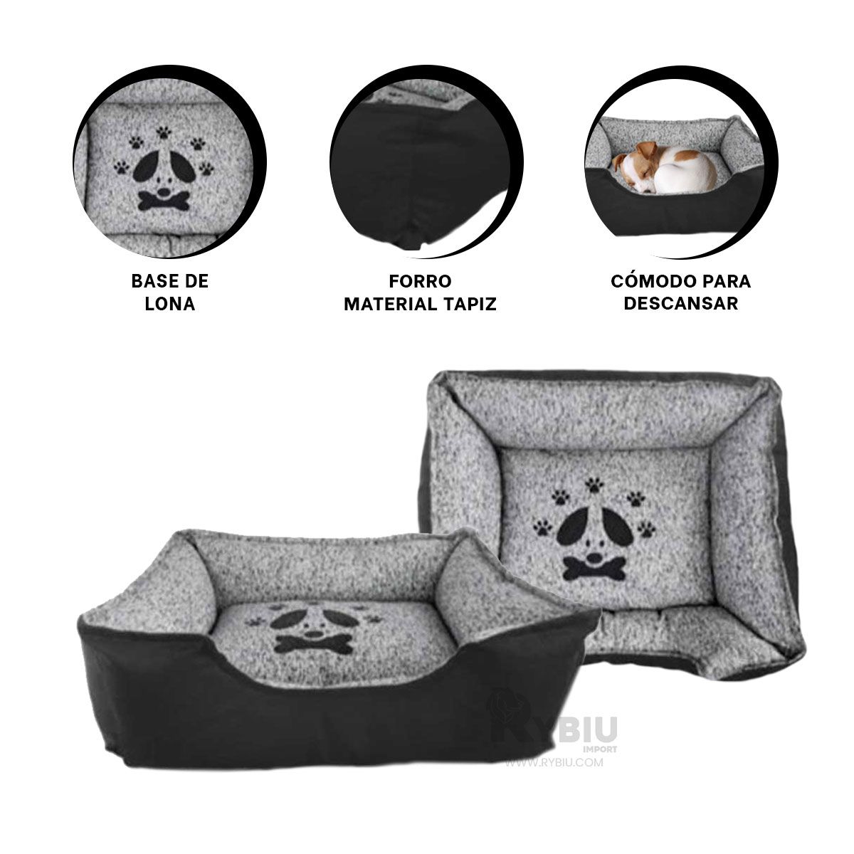 GENERICO - Colchon Comodo de Perro Talla L de Negro Y+Gift MiniAgenda