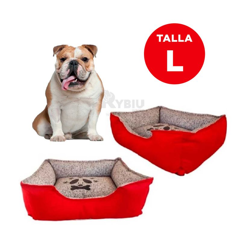 GENERICO - Cama Pet en Talla L para Perros de Rojo Y+Regalo Stickers
