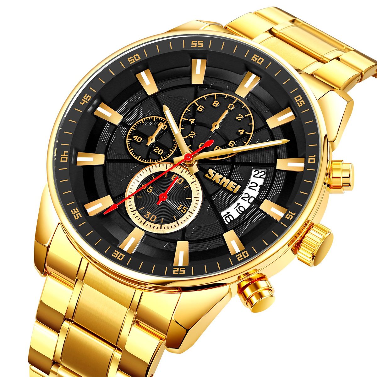 SKMEI - Reloj Skmei 9285 DORADO CORREA ACERO CRONOMETRO