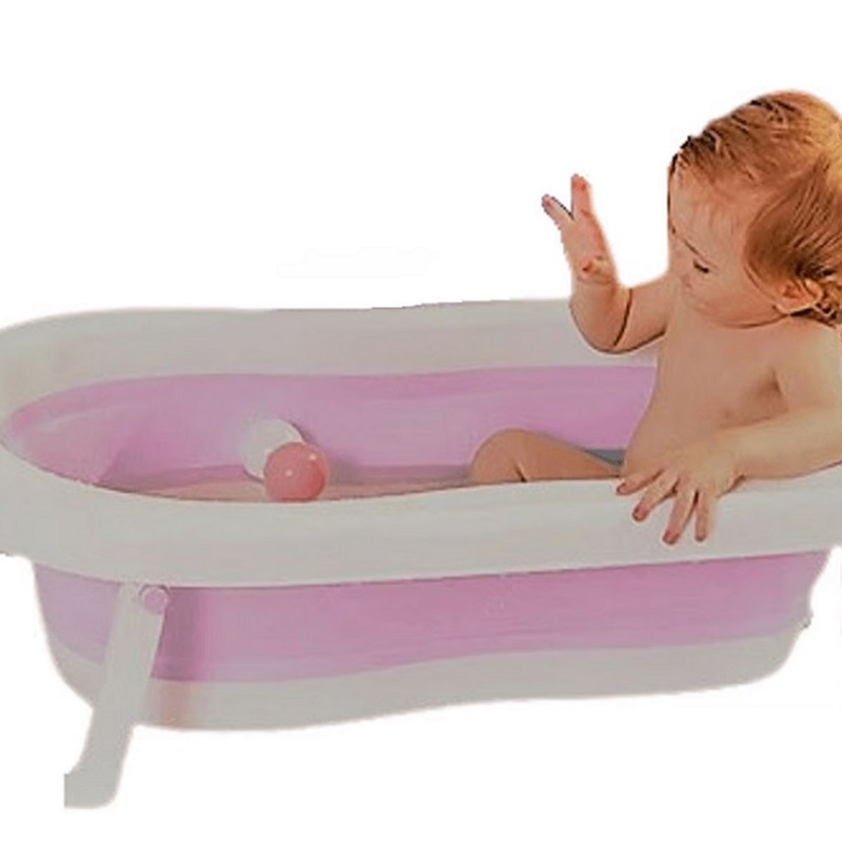 GENERICO - Bañera Plegable para Bebes Portatil Color Rosado