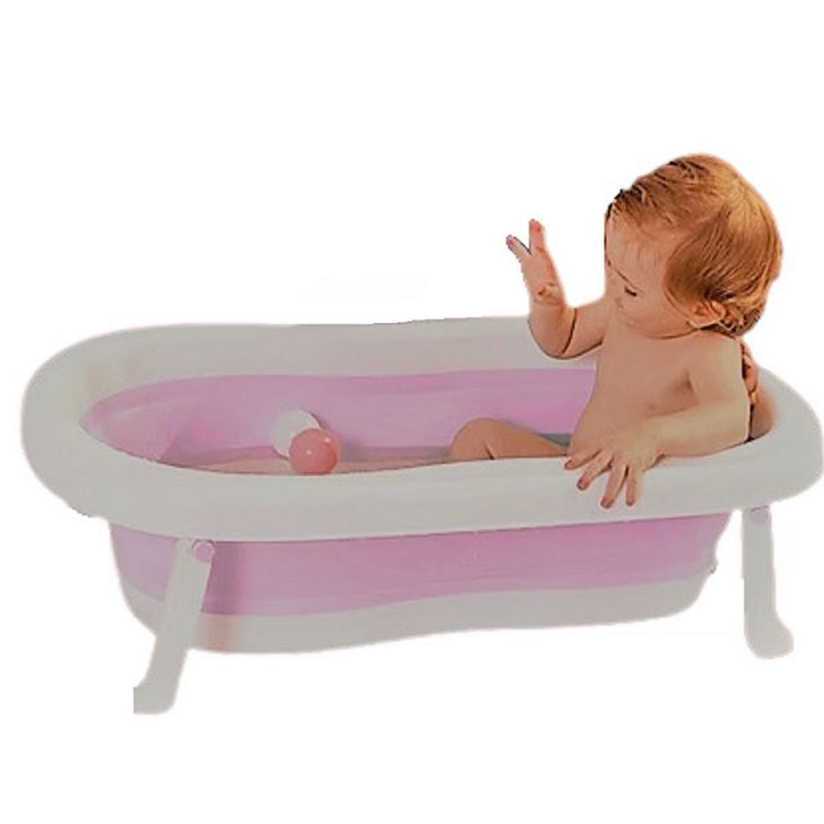 GENERICO - Bañera Plegable para Bebes Portatil Color Rosado