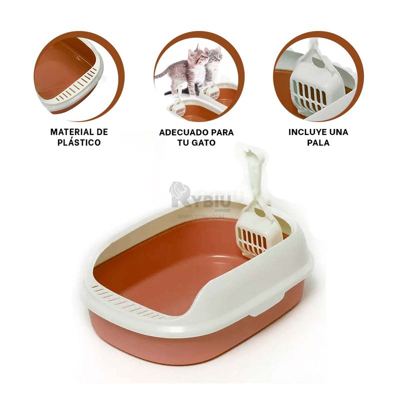 RYBIU IMPORT - Bandeja Comoda para Gatos en Marron Y+Banderitas Adhesivas