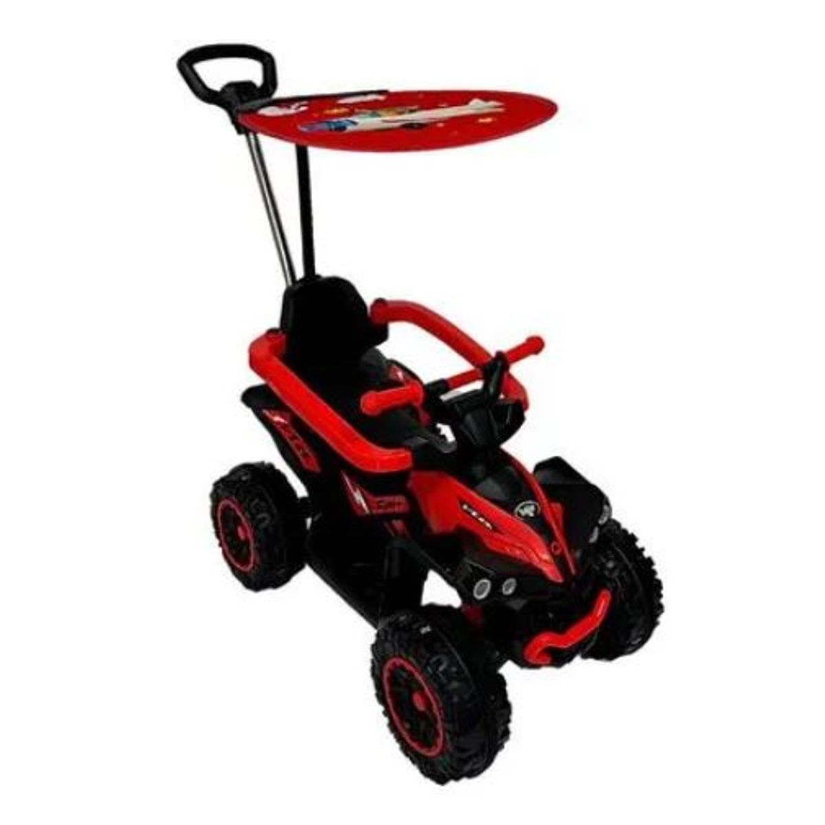 GENERICO - Carrito Buggy con Guiador Musical y Bluetooth Rojo Para Niños