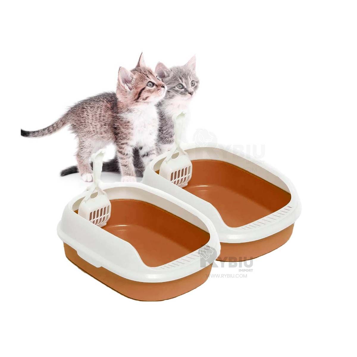 GENERICO - Caja Residual para Gatos con Paredes Marron Y+Gift Stickers