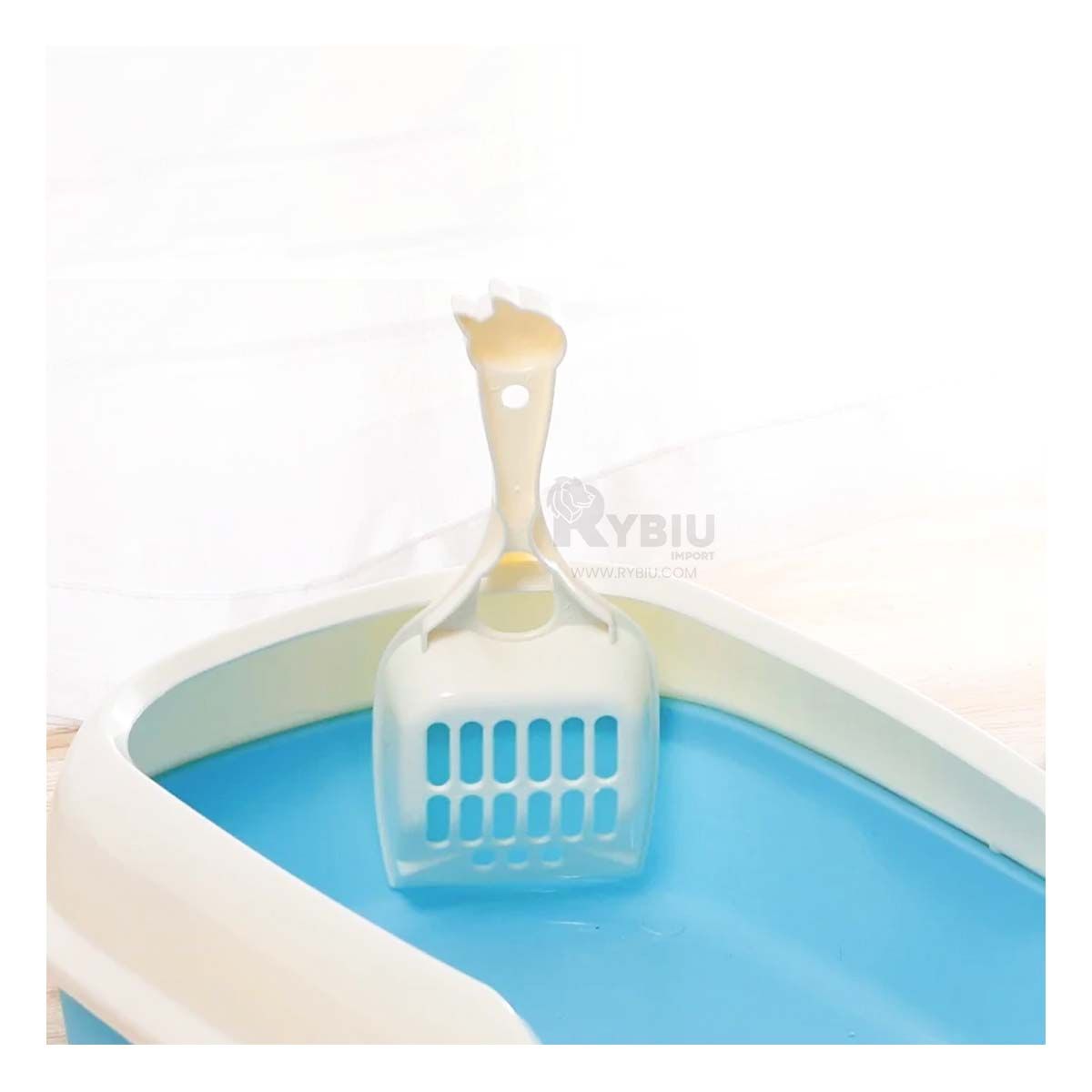 GENERICO - Arenero Adaptable para Gatos en Tono Azul Y+Papel de Regalo