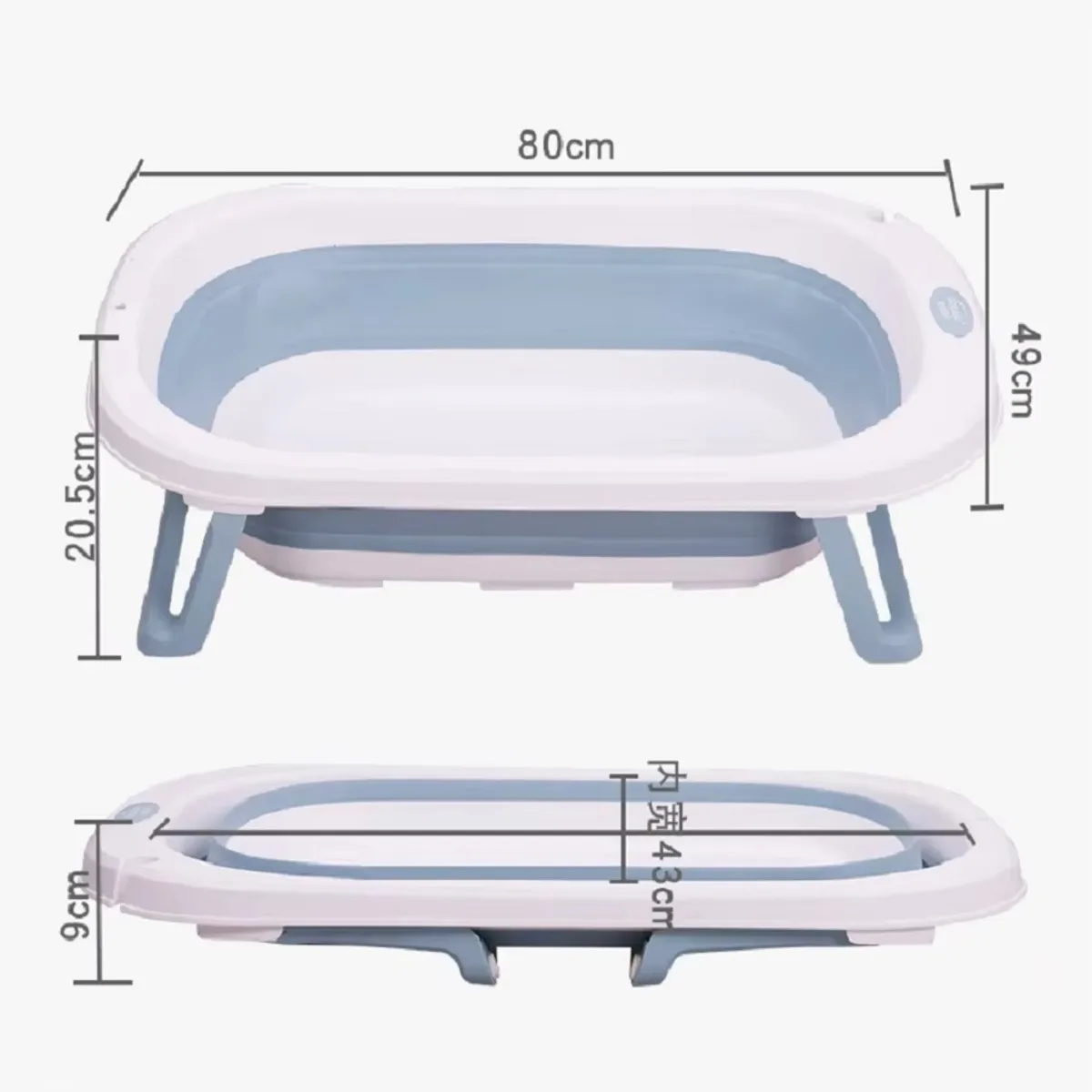 GENERICO - Bañera Plegable para Bebes Portatil   Celeste