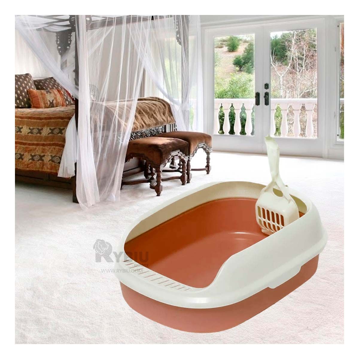 GENERICO - Arenero Removible sin Techo en MarronY+Regalo Agendita