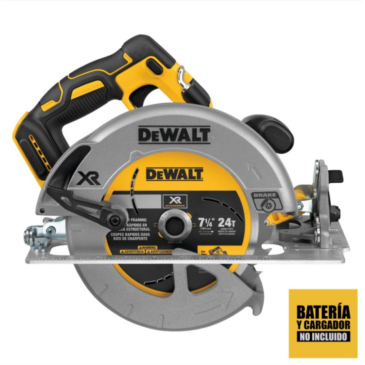 DEWALT - Sierra Circular 7 1/4" 20V Xr 5500 Rpm Baretool Dewalt DCS570B ( Bateria y cargador no incluido)