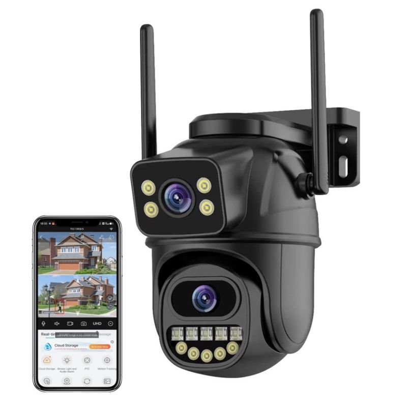 GENERICO - Cámara Ptz 4k 8mp Wifi Para Exteriores Lente Dual Ai