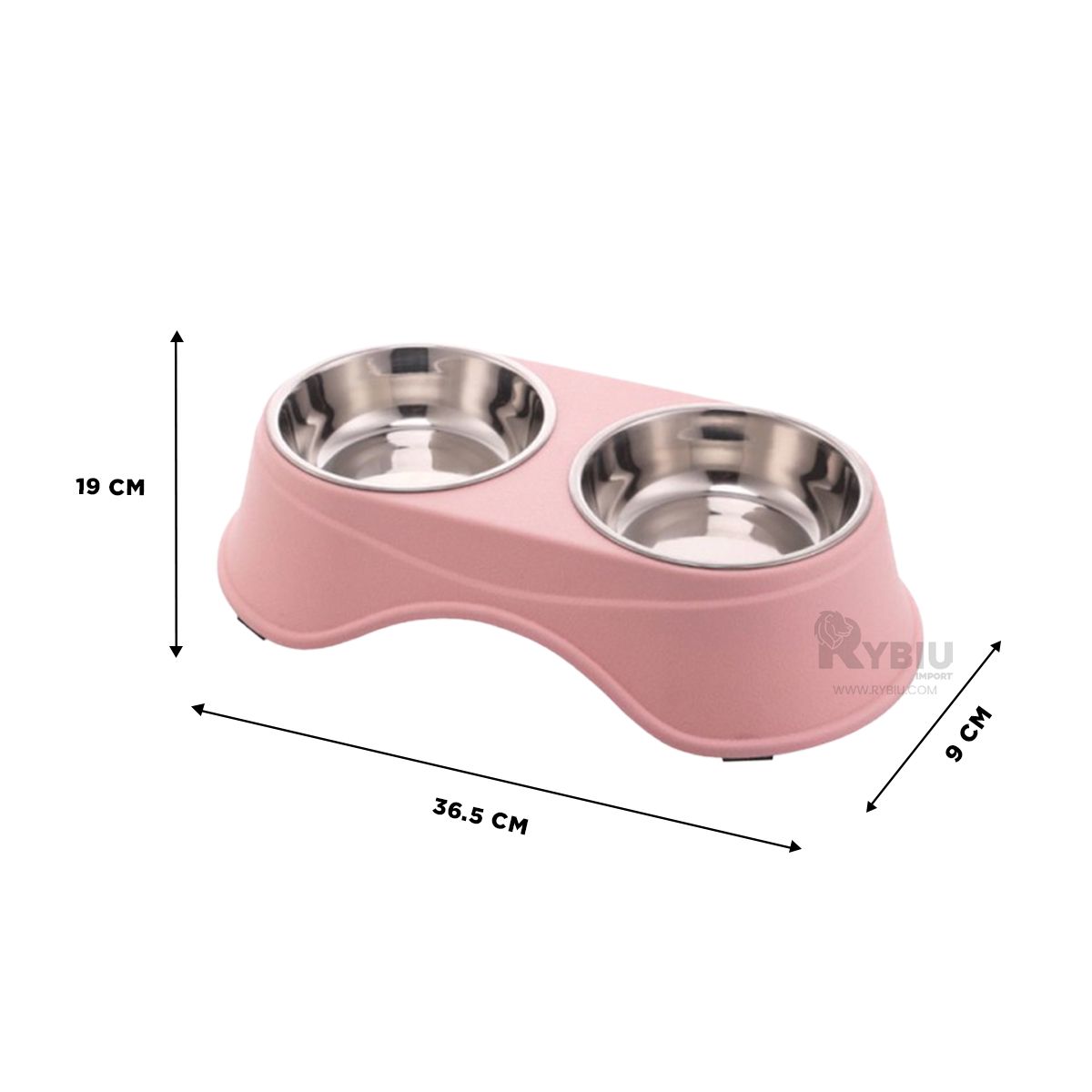 GENERICO - Plato para Servir Comida Mascotas Rosado Y+Gift Stickers