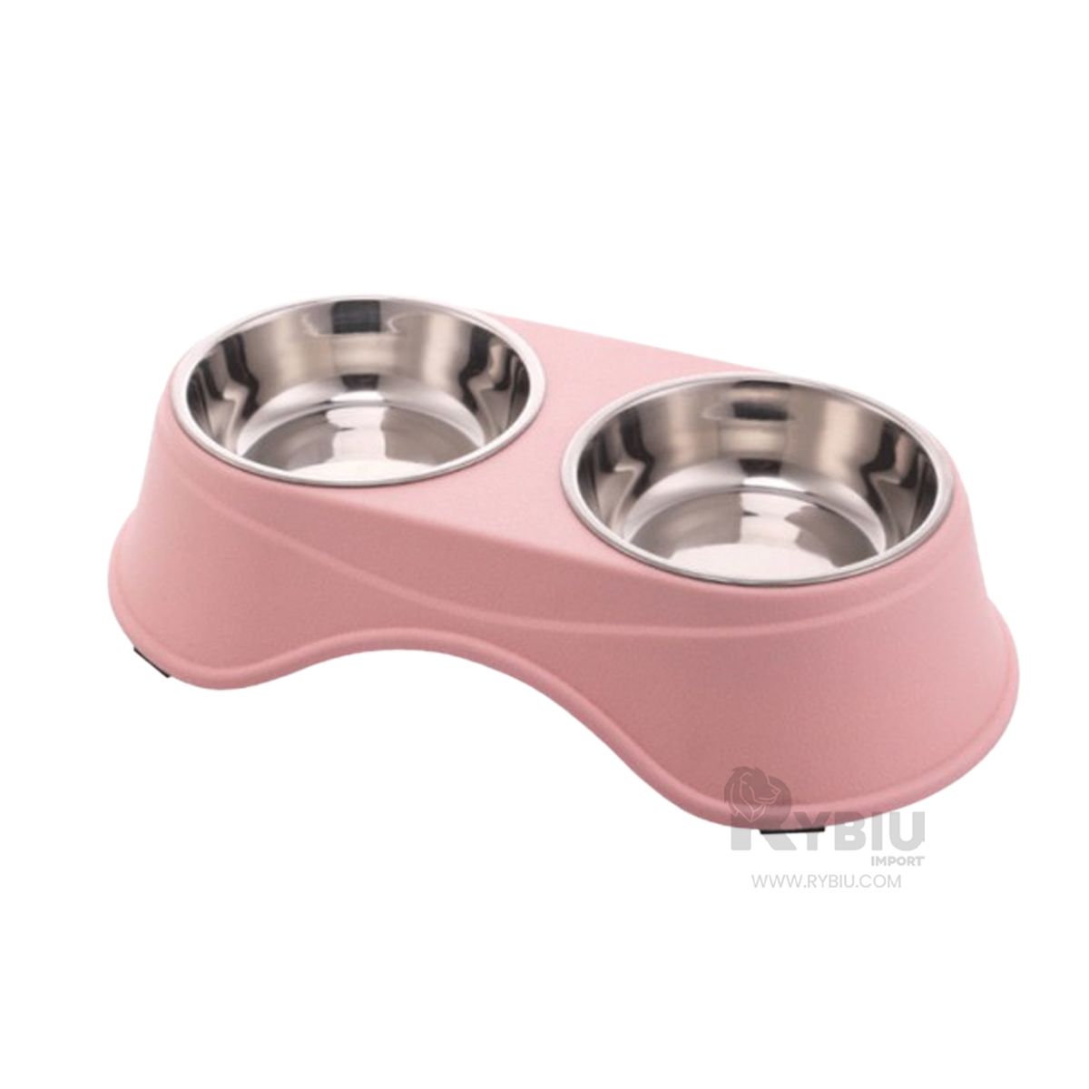 GENERICO - Plato para Servir Comida Mascotas Rosado Y+Gift Stickers