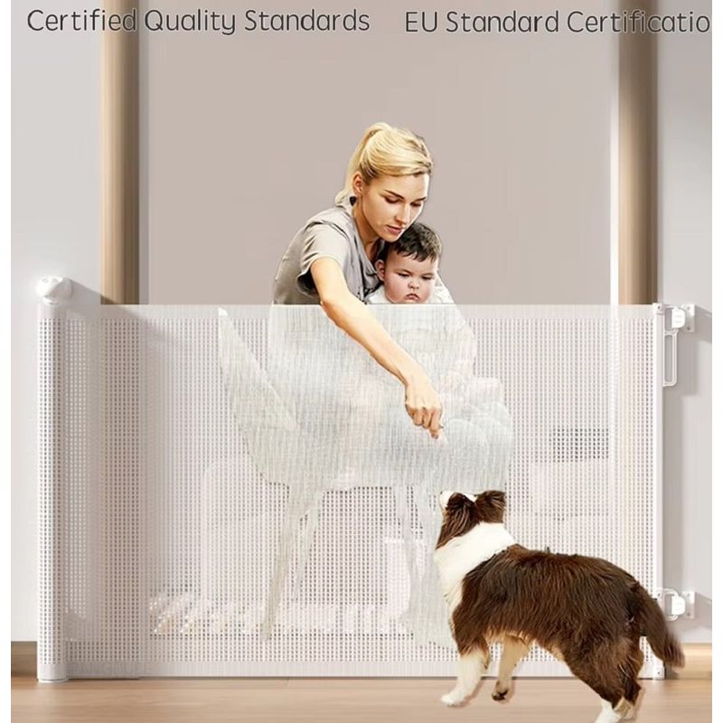 GENERICO - Puerta de Seguridad para Bebes Retráctil Color Blanco