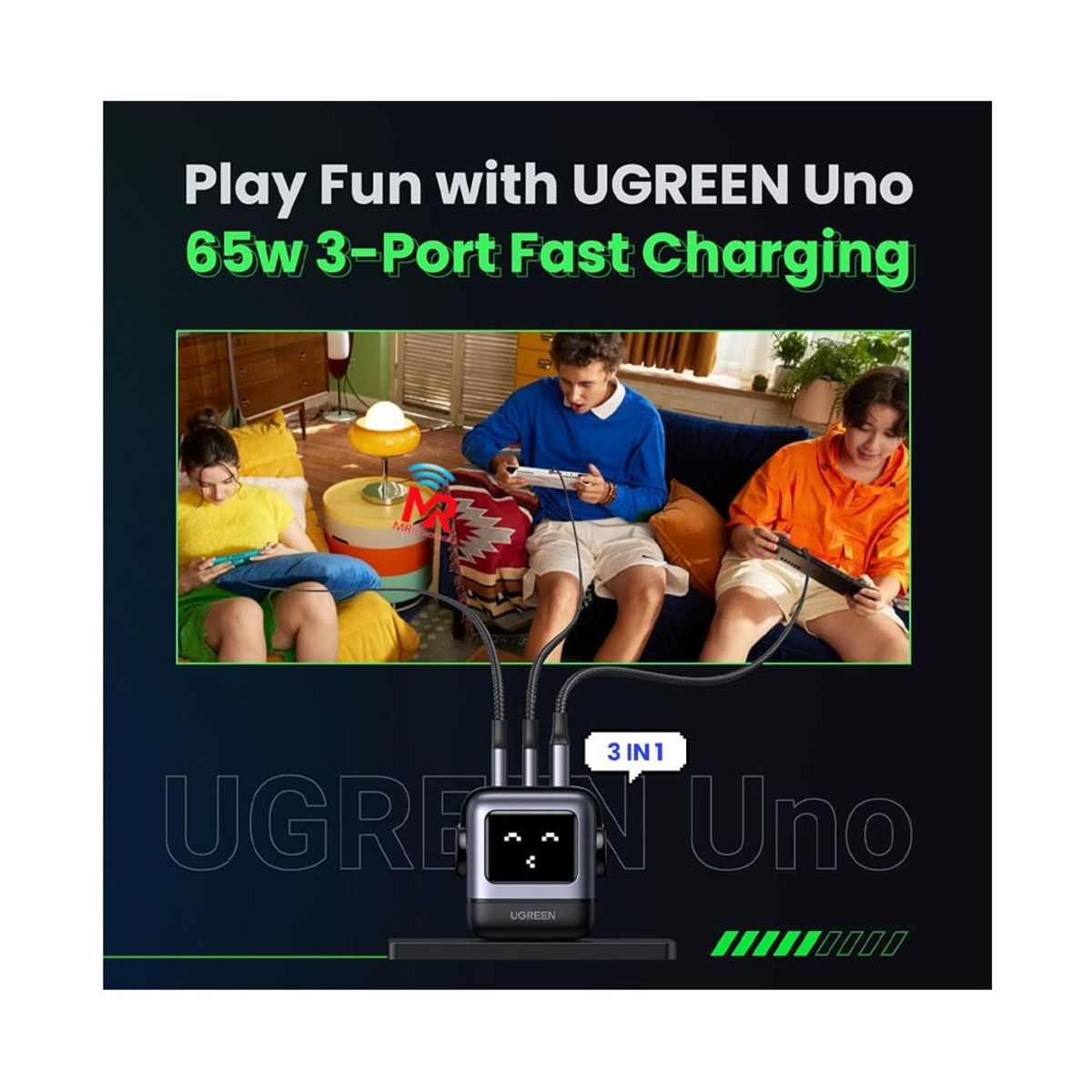 UGREEN - Cargador Ugreen C361 - 15570 usb-c usb c carga 65w negro