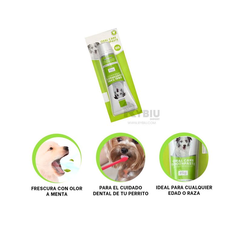 GENERICO - Dentrifico de Mascotas de 95g Verde Y+Ligas de Regalo