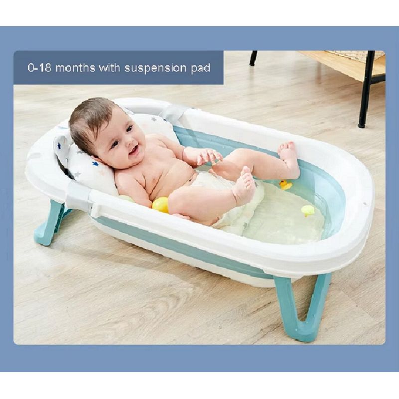 GENERICO - Bañera Plegable para Bebes  con Cojín Compacta , Gris