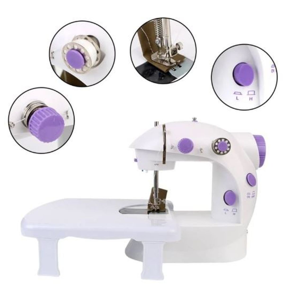 GENERICO - Mini Maquina de Coser con Pedal y Mesa de apoyo