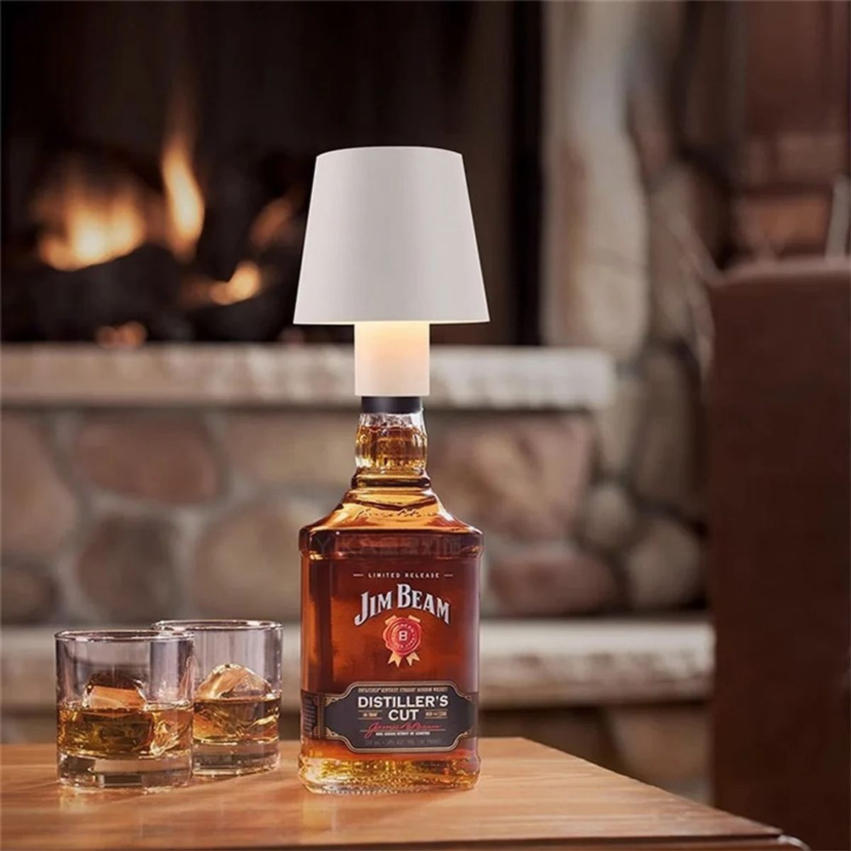 GENERICO - Lampara LED Blanco para botella de vino y tragos portatil moderno