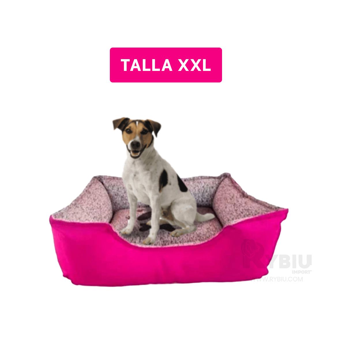 RYBIU IMPORT - Cojin Transportable para Perros Fucsia XXL Y+Stickers
