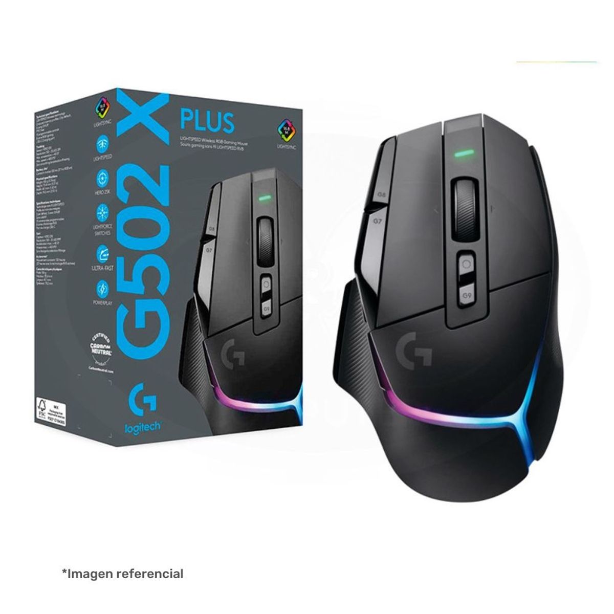LOGITECH - Mouse Logitech G502X Plus RGB LightSpeed Wireless LightSync Negro 25K