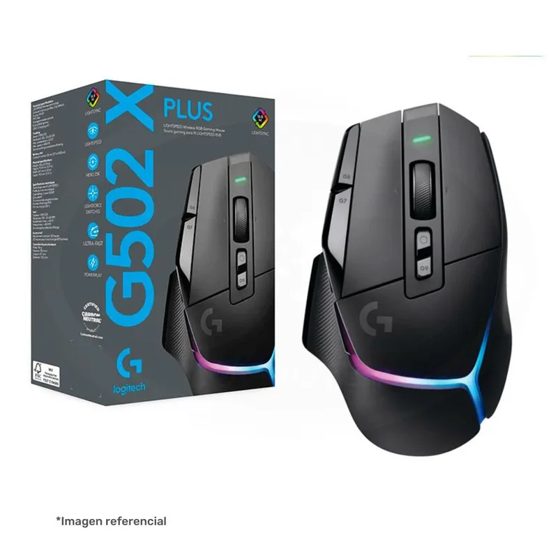 LOGITECH - Mouse Logitech G502X Plus RGB LightSpeed Wireless LightSync Negro 25K