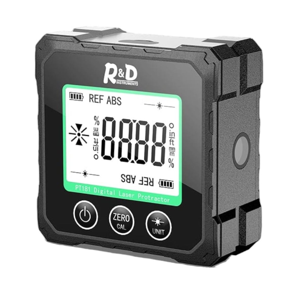 GENERICO - Inclinómetro Digital Con Laser Batería Recargable 4 lados magnéticos