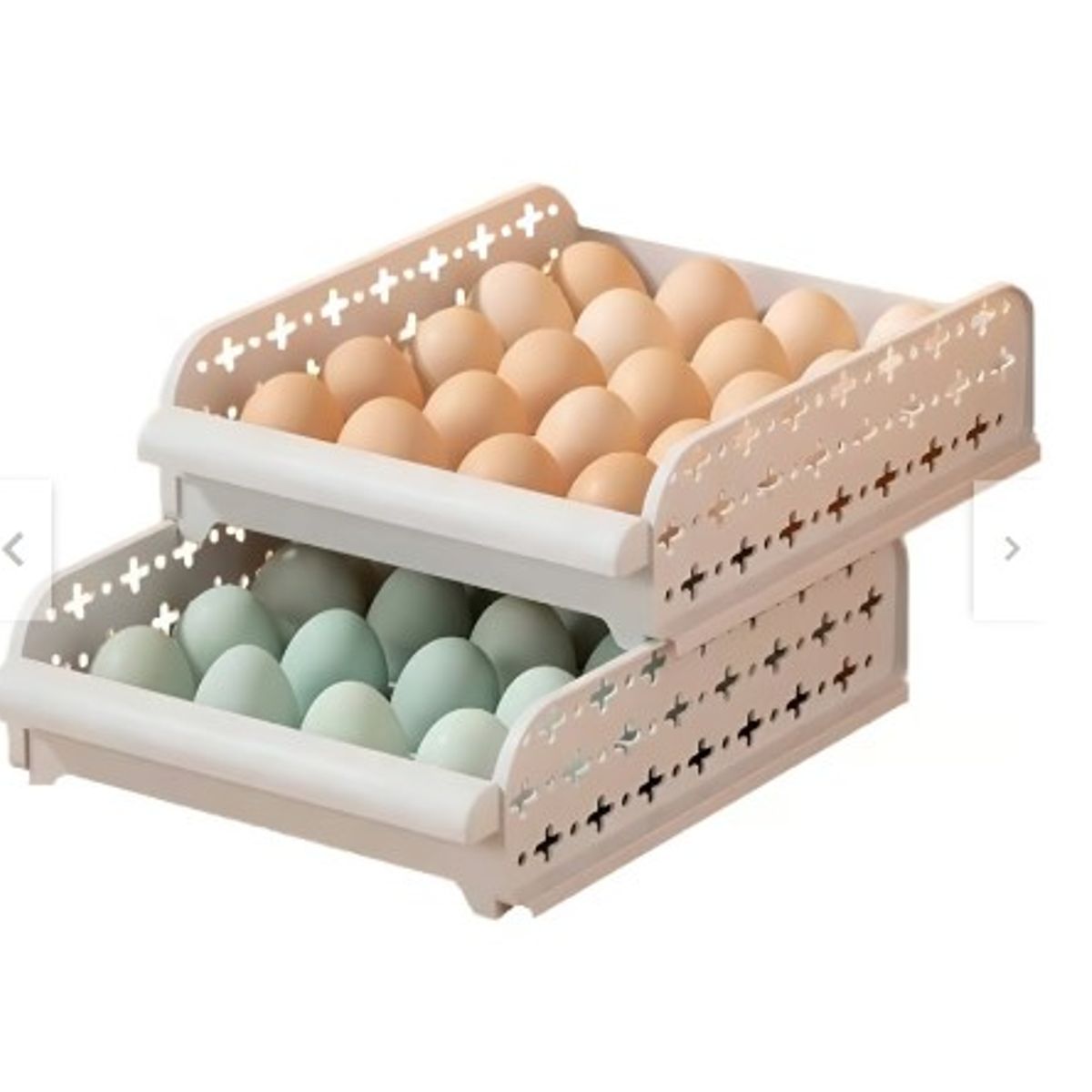 GENERICO - Bandeja Porta Huevos Organizador De Cocina De 2 Niveles Apilable