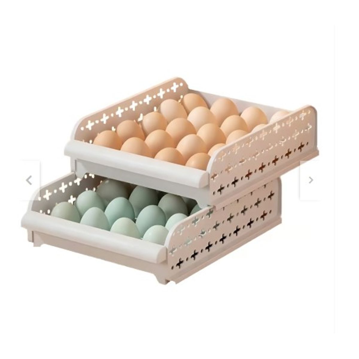 GENERICO - Bandeja Porta Huevos Organizador De Cocina De 2 Niveles Apilable