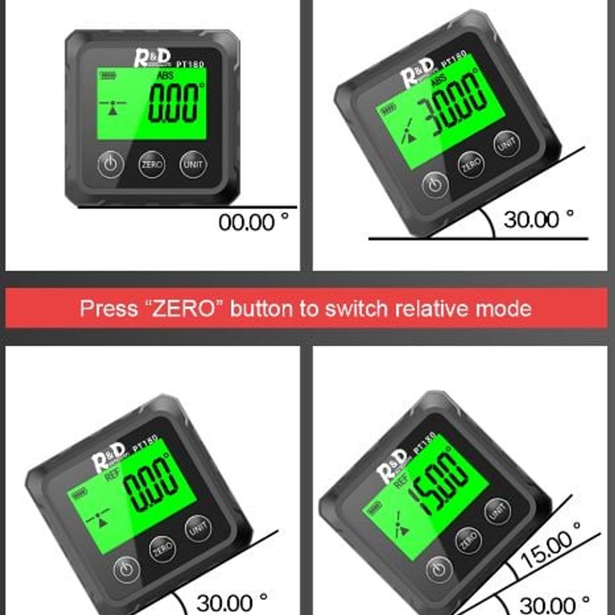 GENERICO - Inclinómetro Digital Base Magnética R&d