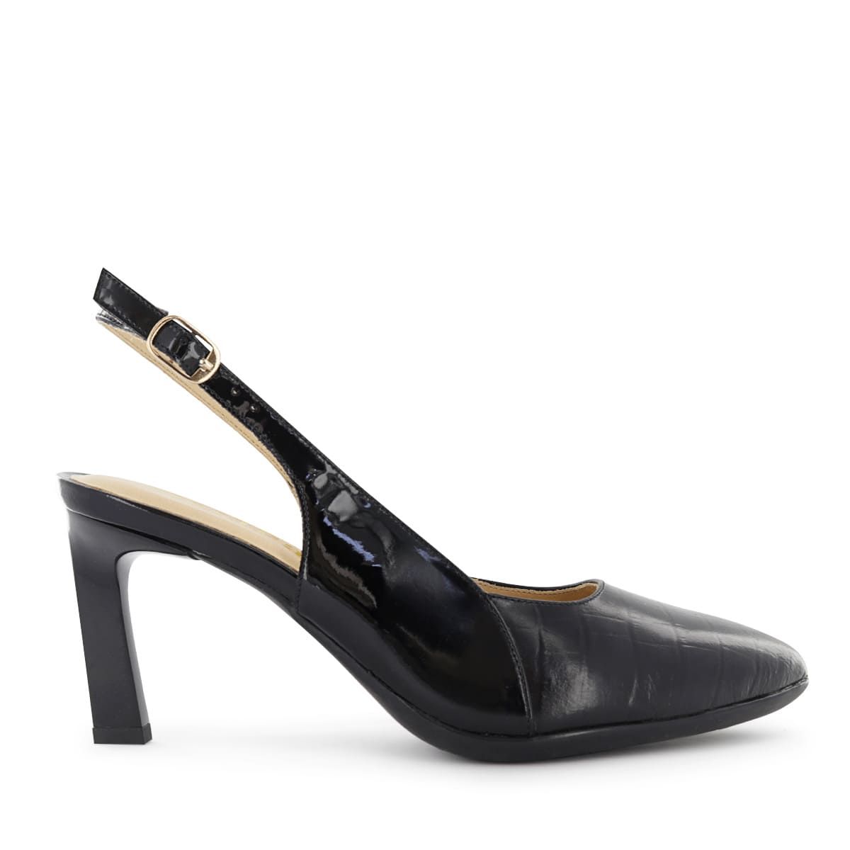 SESTRA - Zapatos de Vestir Destalonado Mujer Sestra Cali01 Negro Cuero Charol