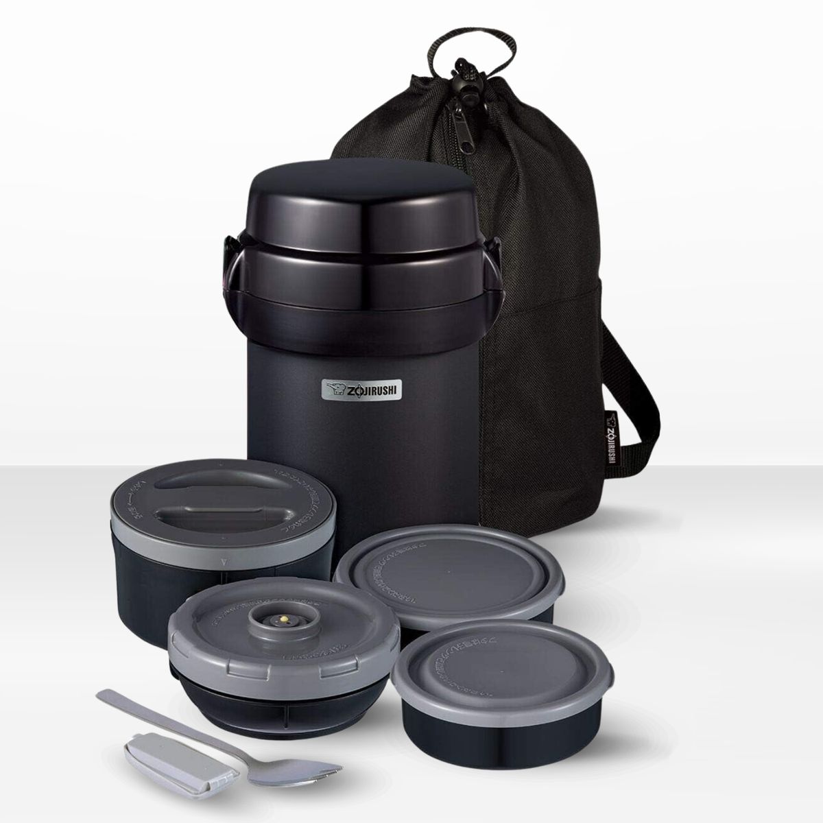 ZOJIRUSHI - Termo de Comida 4 Divisiones Mr Bento Zojirushi Negro 1.23l