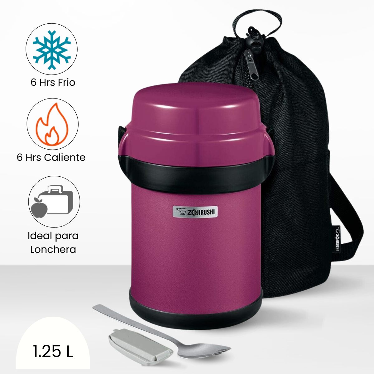 ZOJIRUSHI - Termo de Comida 4 Divisiones Mr Bento Zojirushi Rosado 1.23l