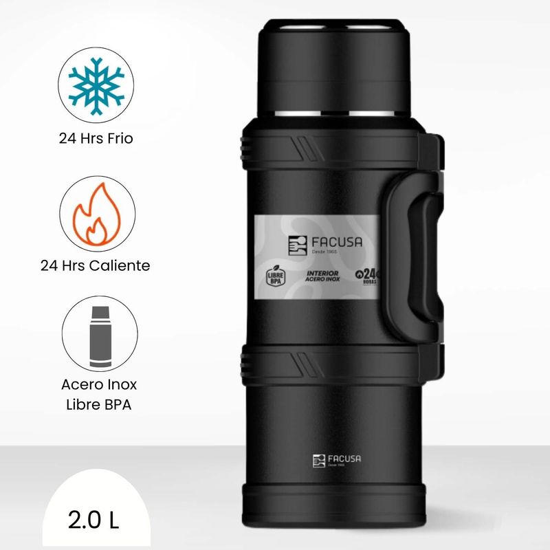 FACUSA - Termo de Bebida Explorer Facusa Negro 2.0 L